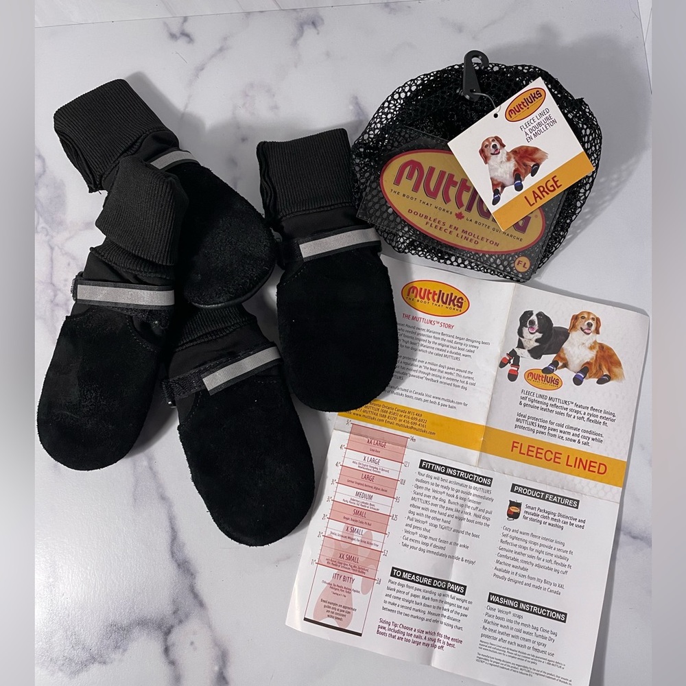 Muttluks Fleece Lined Large Dog Boots NWT